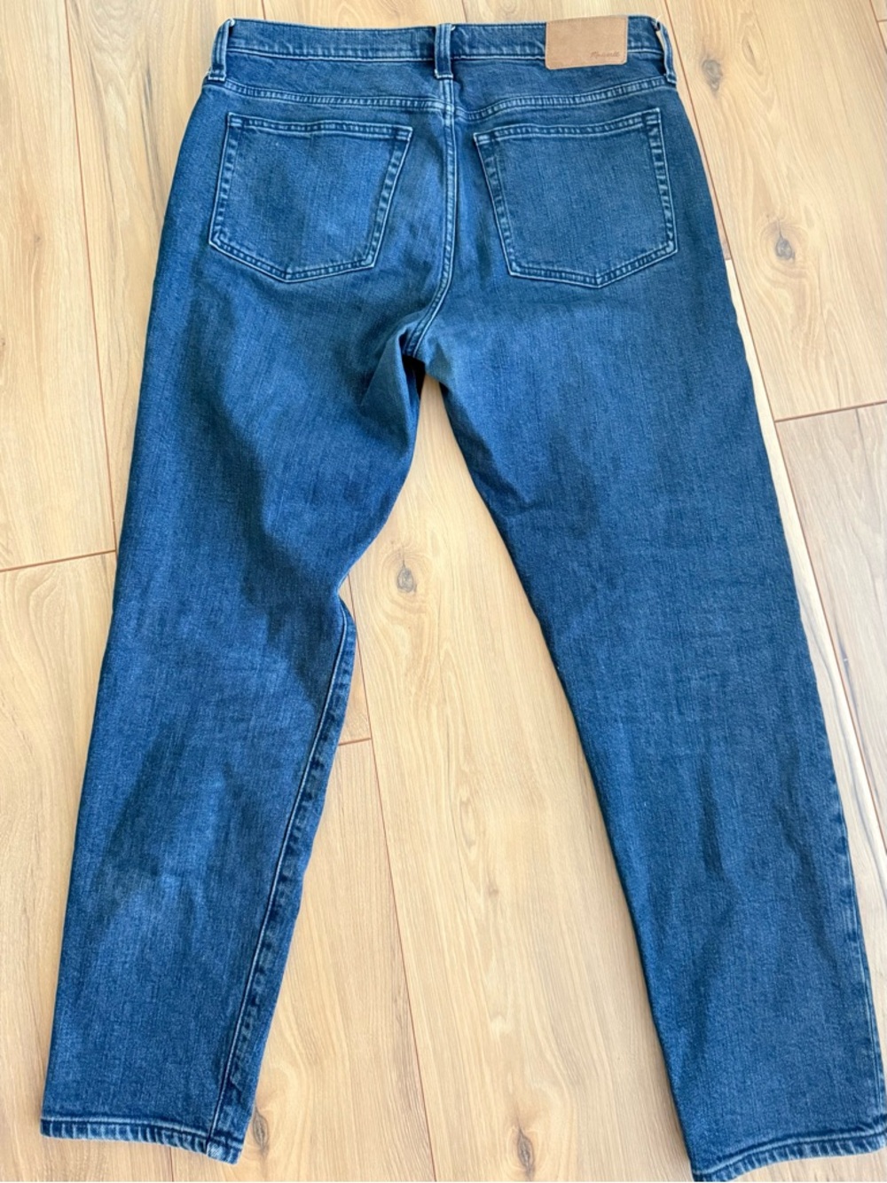 Madewell Men’s Relaxed Taper Jeans - Dark Blue - Picture 2 of 5